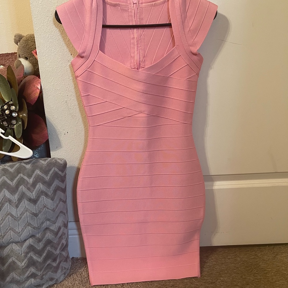 Body con mini bondage dress.